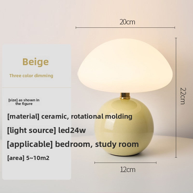 Mushroom Shape LED Table Lamp with Dimming Function, ceramic mushroom LED lamp — view 5