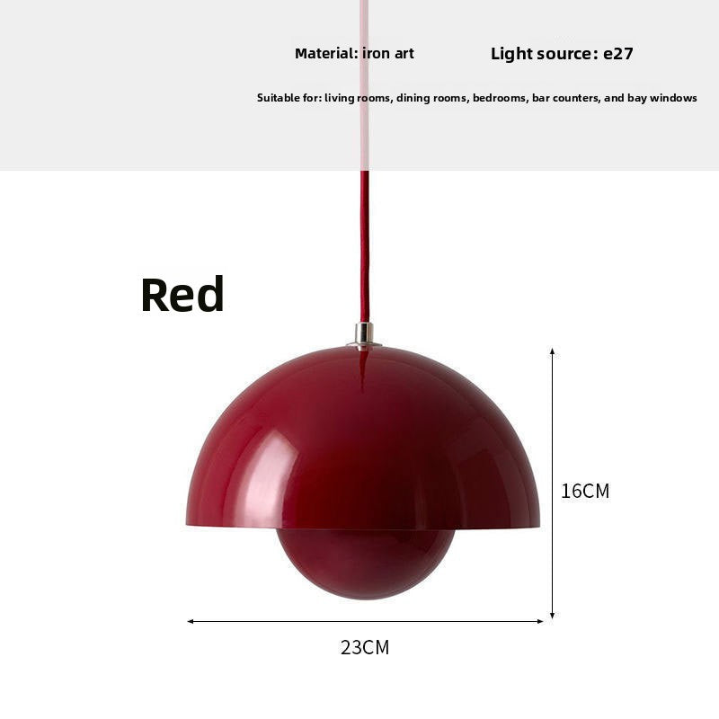 Full-Spectrum Creamy Bud Pendant Light, iron bud pendant light — view 47