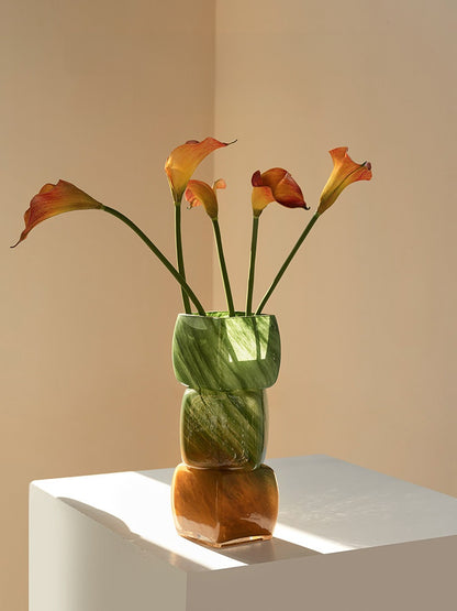 Gradient Geometric Glass Vase — modern glass decor | BYHIMSELF
