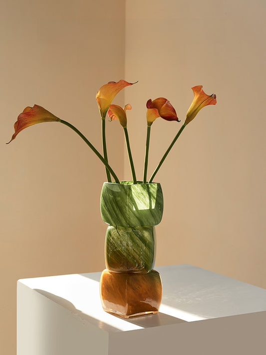 Gradient Geometric Glass Vase — modern glass decor | BYHIMSELF