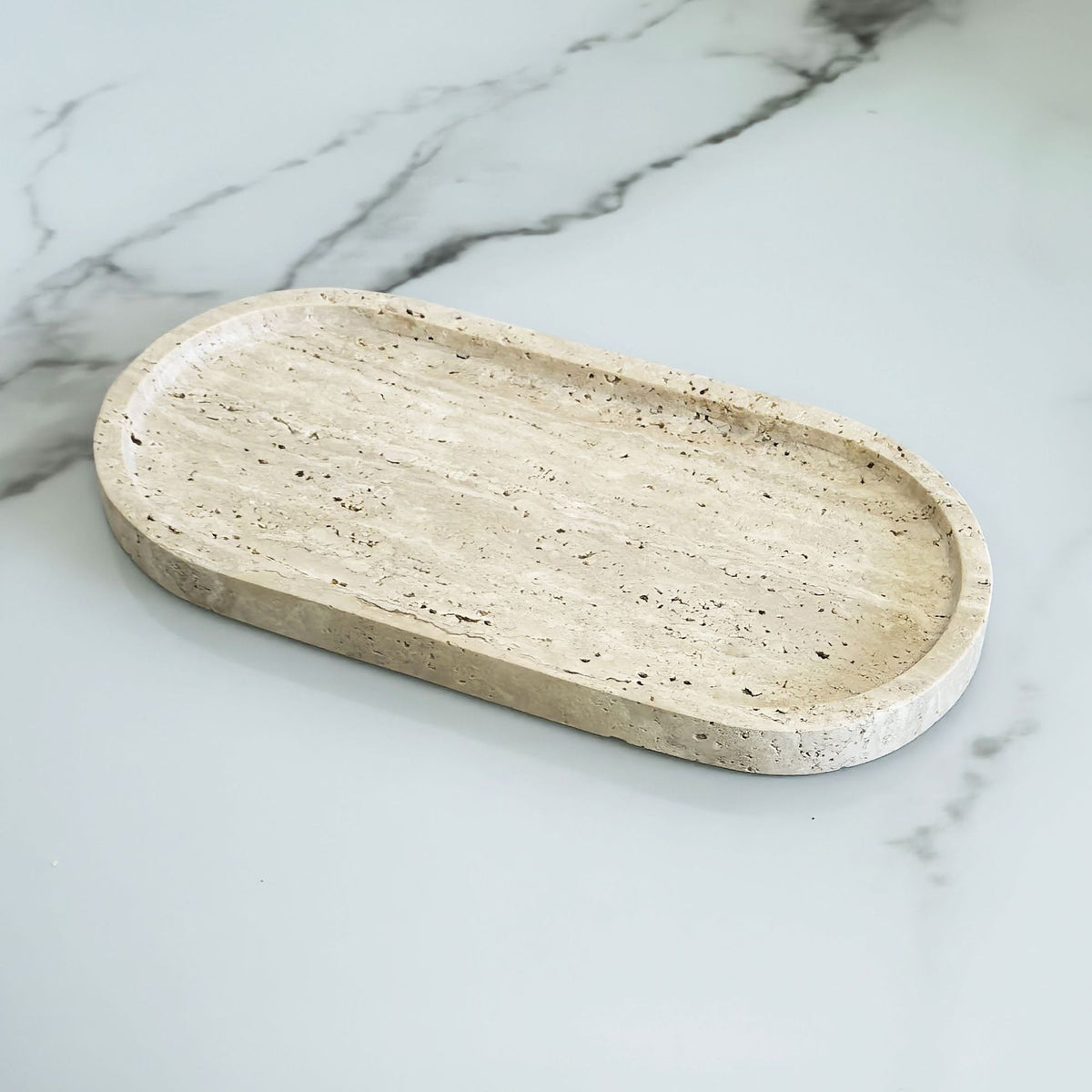 Oval Travertine Tray, stone tray — view 7