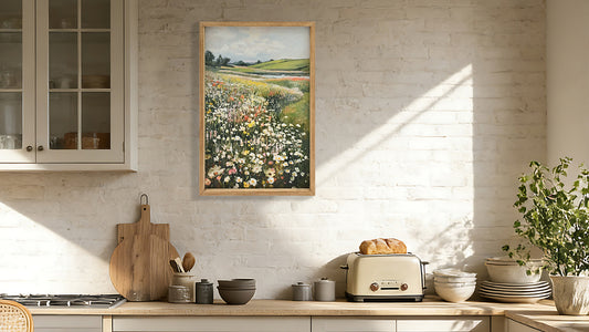 Wildflower Meadow Framed Canvas — floral framed art | BYHIMSELF