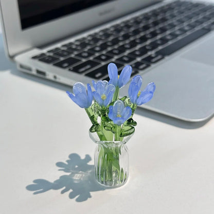 Handmade Glass Bouquet & Vase, glass decor — view 3