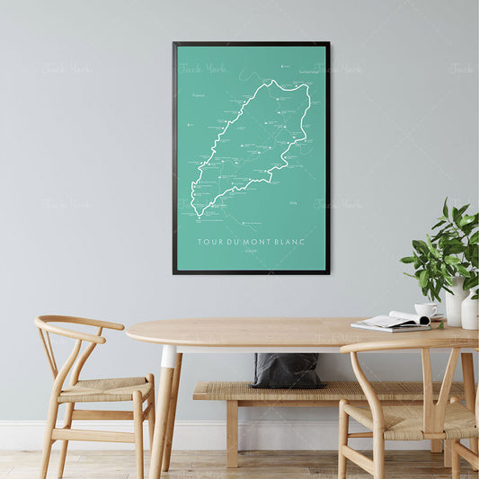 Custom Hiking Route Map Print — personalized map art | BYHIMSELF