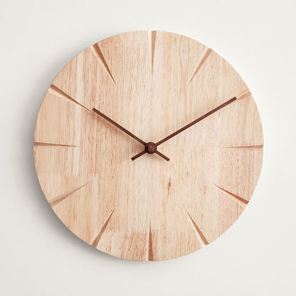 Nordic Solid Wood Silent Wall Clock — main view | BYHIMSELF
