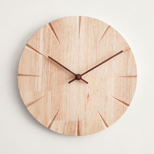 Nordic Solid Wood Silent Wall Clock — main view | BYHIMSELF