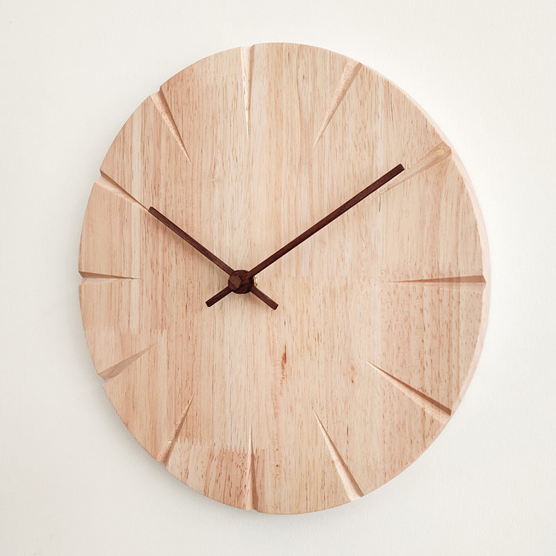 Nordic Solid Wood Silent Wall Clock — view 3
