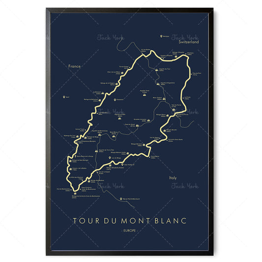 Custom Hiking Route Map Print — view 2