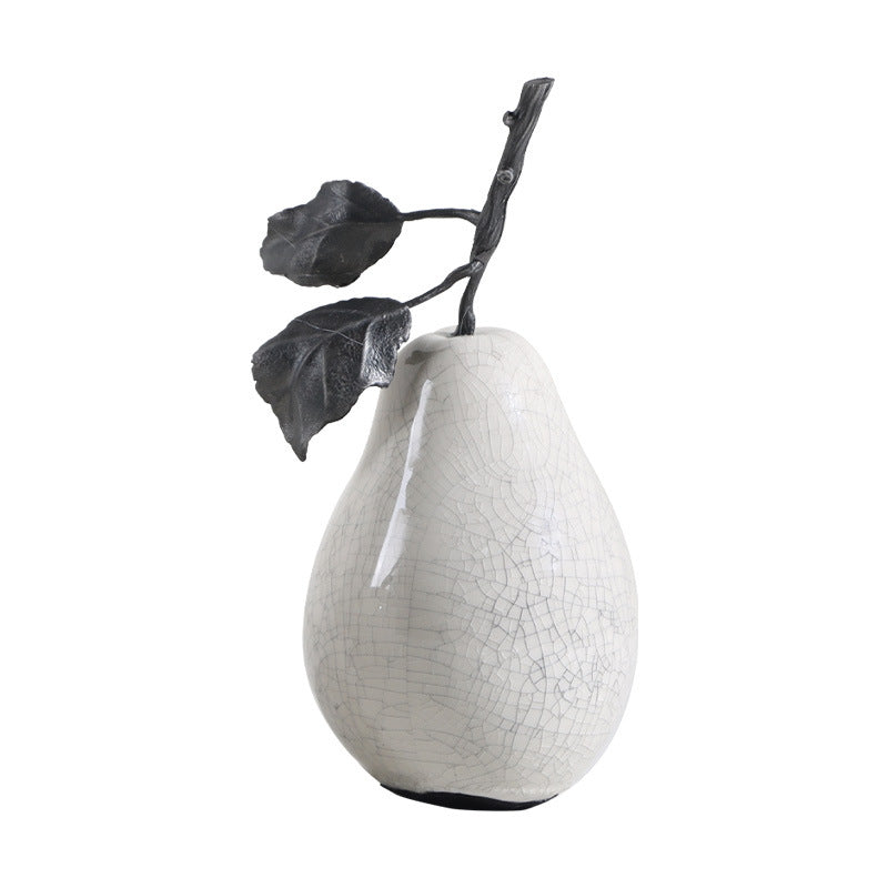 Marble-Effect Apple & Pear Sculpture — view 3