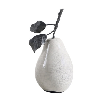 Marble-Effect Apple & Pear Sculpture — view 3