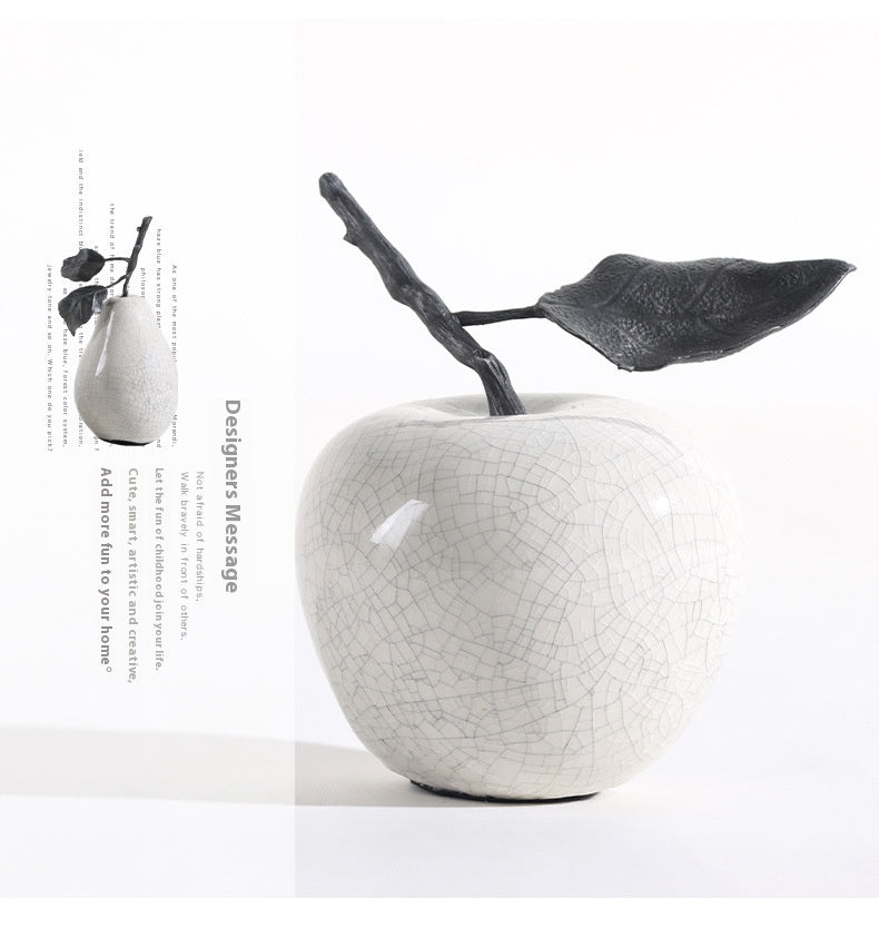 Marble-Effect Apple & Pear Sculpture — view 5