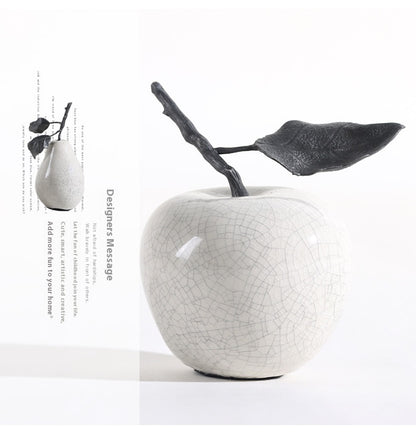 Marble-Effect Apple & Pear Sculpture — view 5