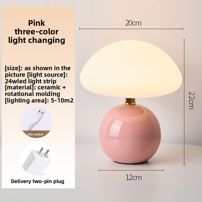 Mushroom Shape LED Table Lamp with Dimming Function, ceramic mushroom LED lamp — view 13