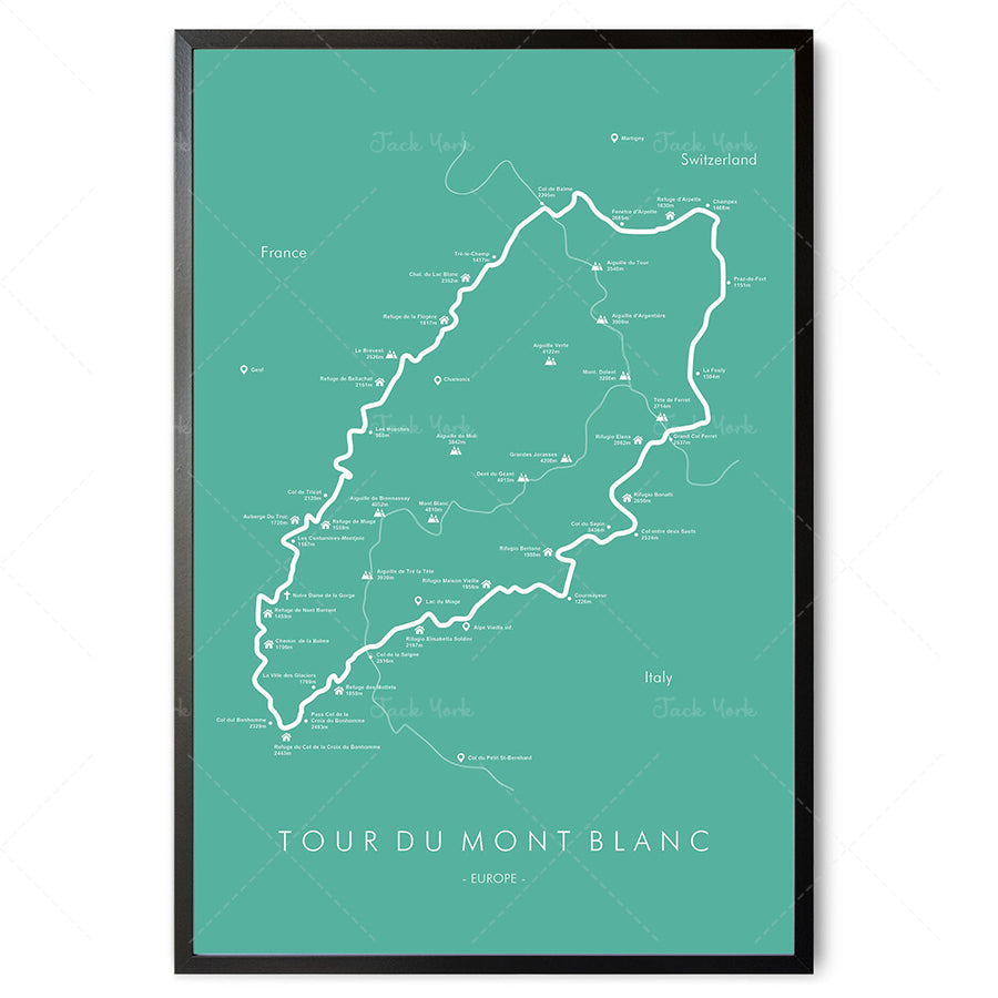 Custom Hiking Route Map Print — view 4