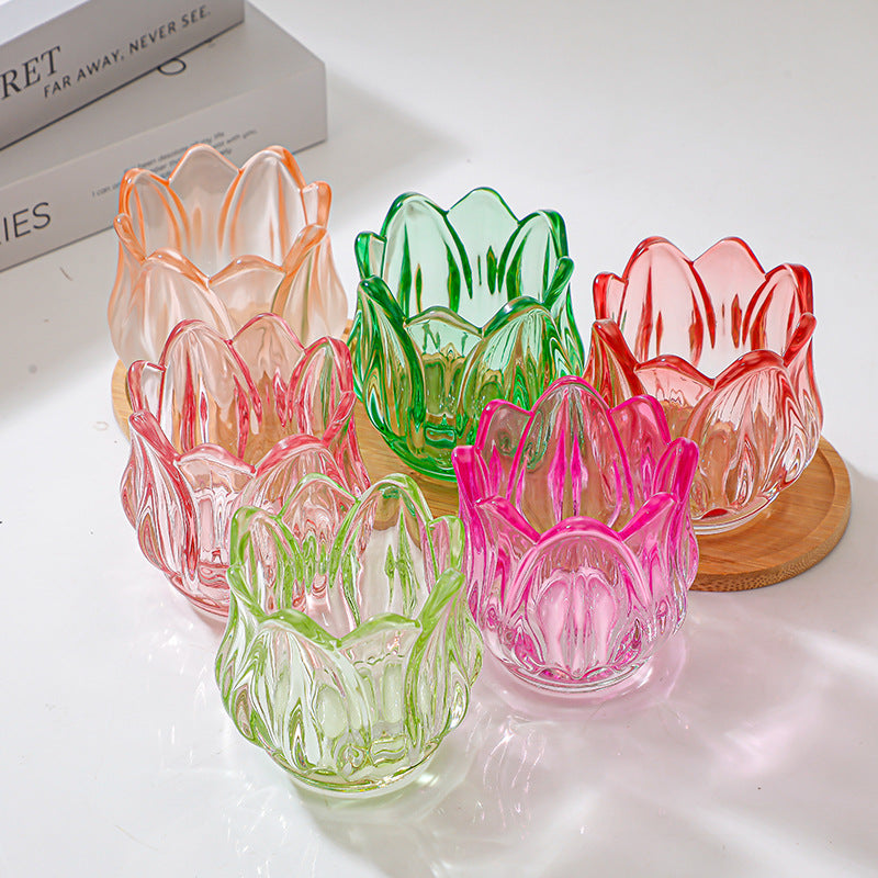 Frosted Glass Tulip Candle Holder — view 4
