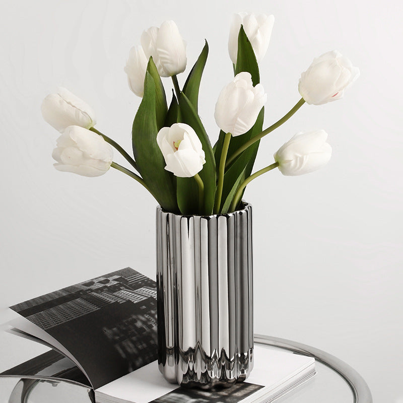 Straight Tube Ceramic Vase — main view
