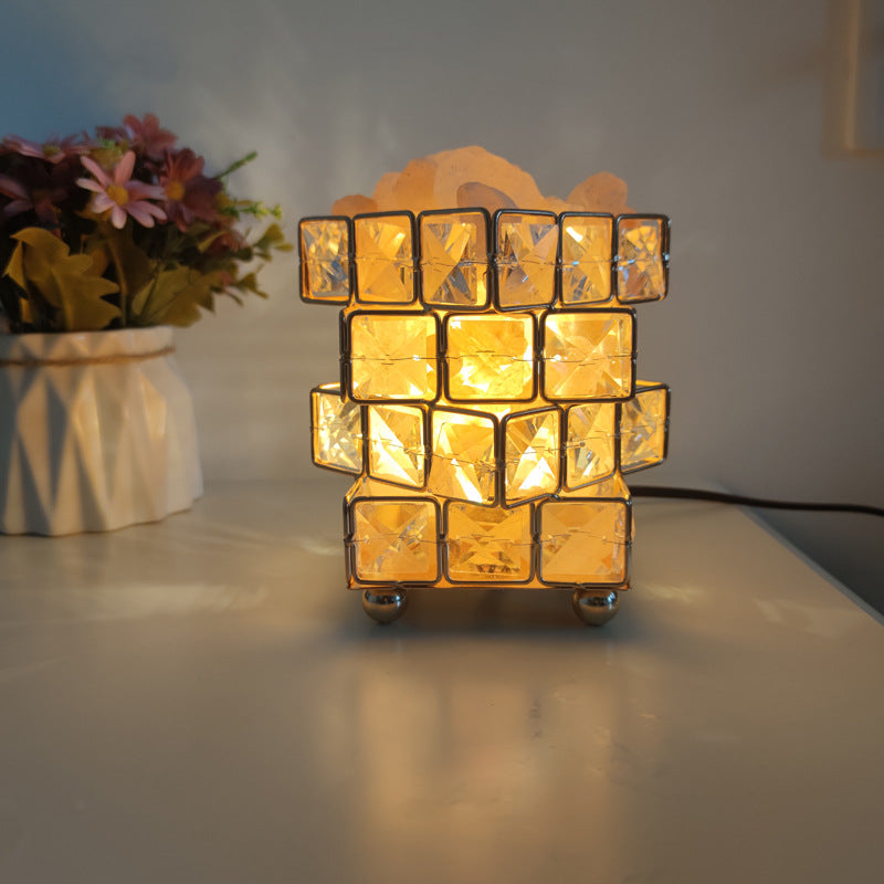 Himalayan Salt Crystal Lamp — warm amber salt lamp | BYHIMSELF