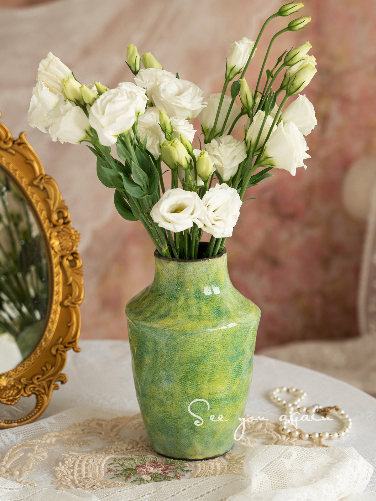 French Retro Ceramic Vase — matte vintage-style vase | BYHIMSELF