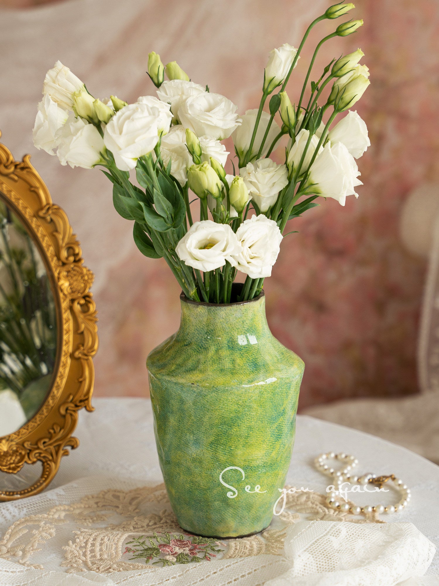 French Retro Ceramic Vase — matte vintage-style vase | BYHIMSELF