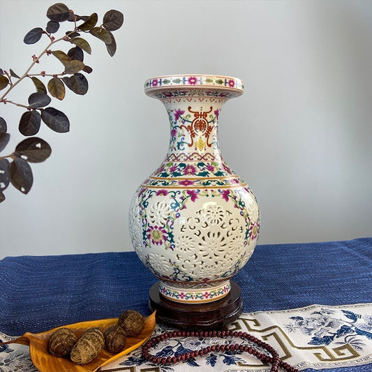 Pastel Vintage Ceramic Vase — soft-tone ceramic vase | BYHIMSELF