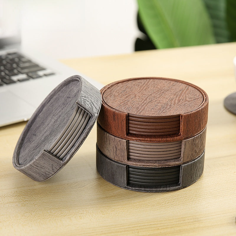 Double-Sided Leather Coaster Set — view 4