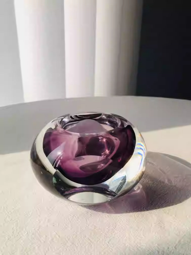 Handcrafted Blown Glass Ball Vase — view 3
