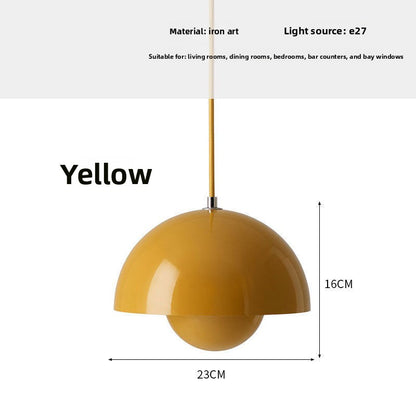 Full-Spectrum Creamy Bud Pendant Light, iron bud pendant light — view 15