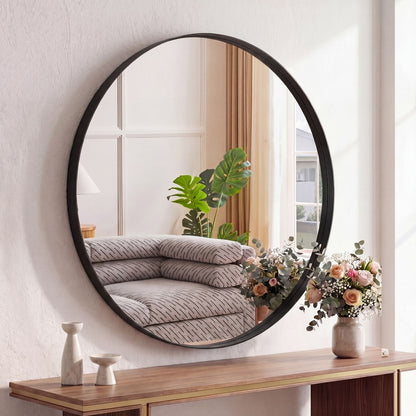Round Metal-Frame Wall Mirror — view 6