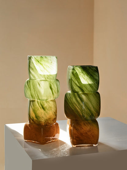 Gradient Geometric Glass Vase, glass vase — view 3