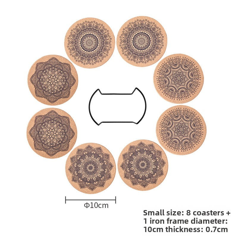 Mandala Cork Coaster Set, cork coasters — view 7