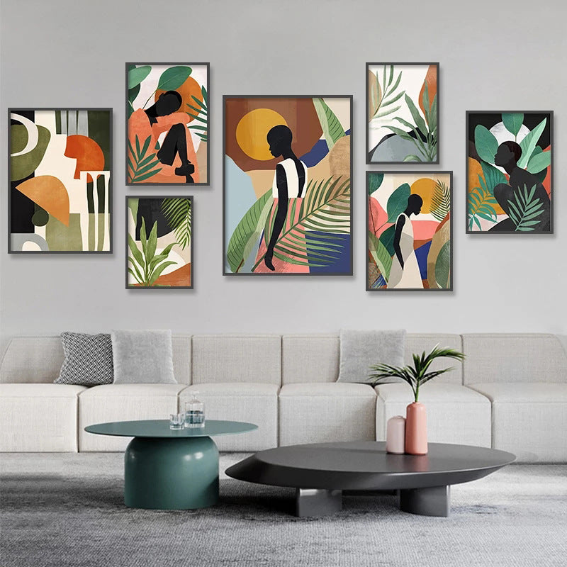 Abstract Woman & Florals Canvas Print — figurative art | BYHIMSELF