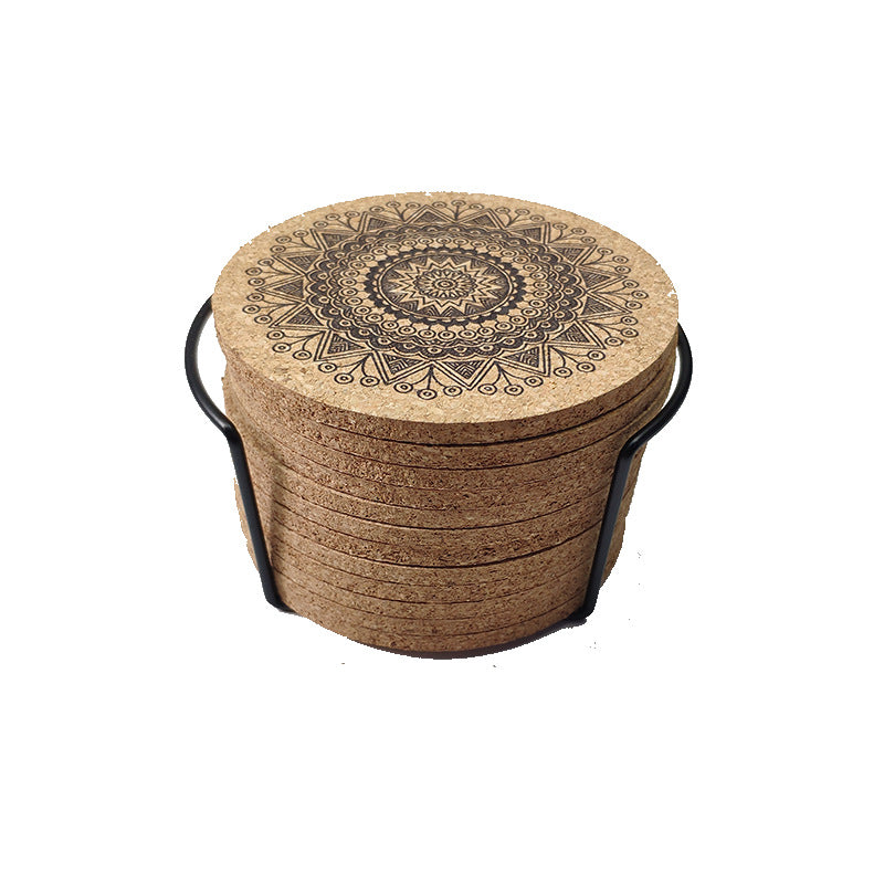 Mandala Cork Coaster Set, cork coasters — view 5