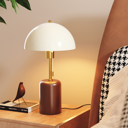 Vintage Solid Wood Bedside Table Lamp — view 7