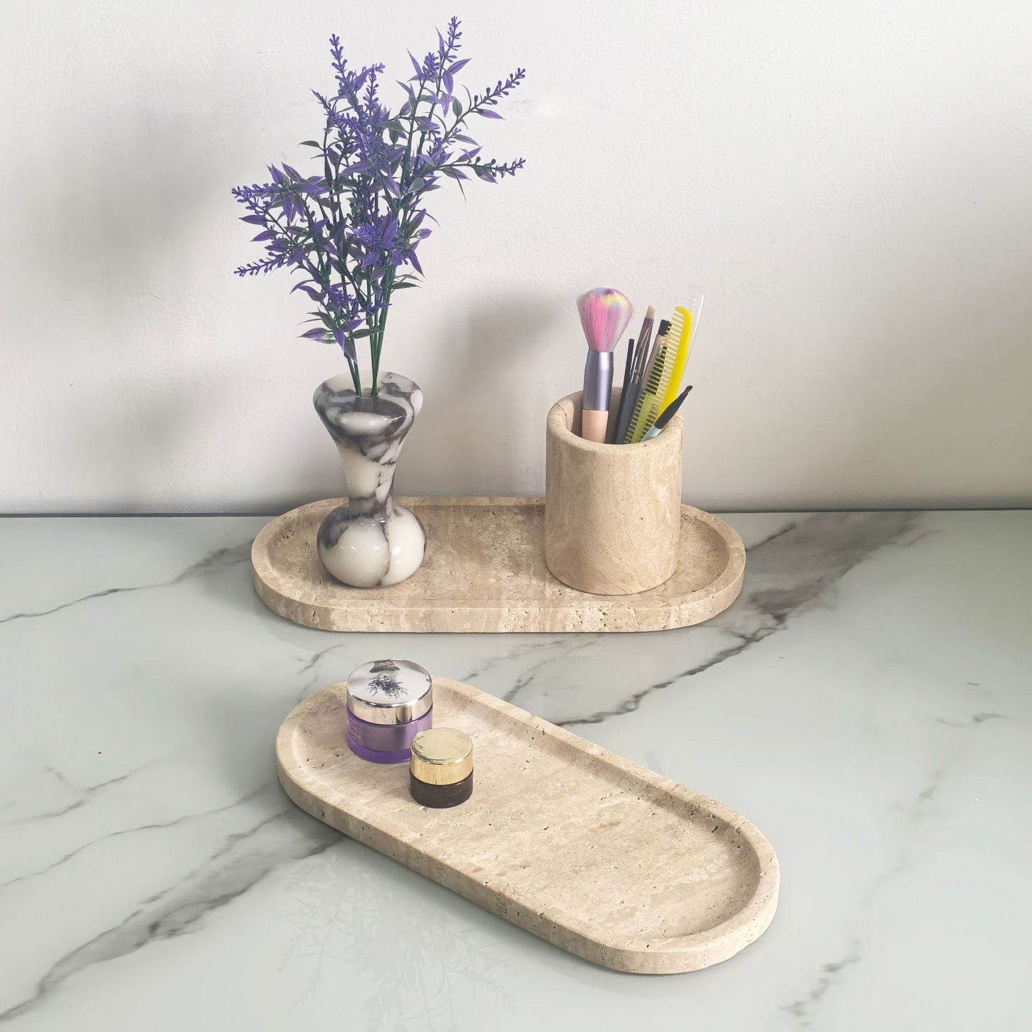 Oval Travertine Tray, stone tray — view 4