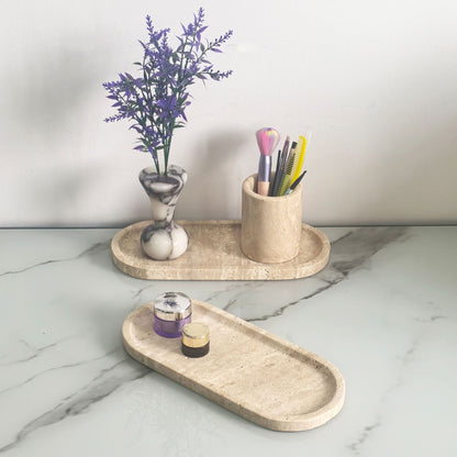 Oval Travertine Tray, stone tray — view 4