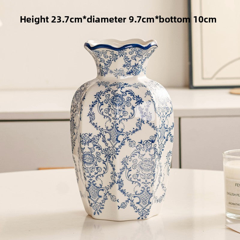 Blue & White Porcelain Vase, porcelain decor — view 9