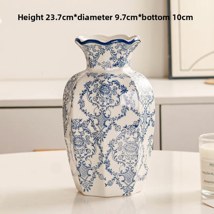 Blue & White Porcelain Vase, porcelain decor — view 9