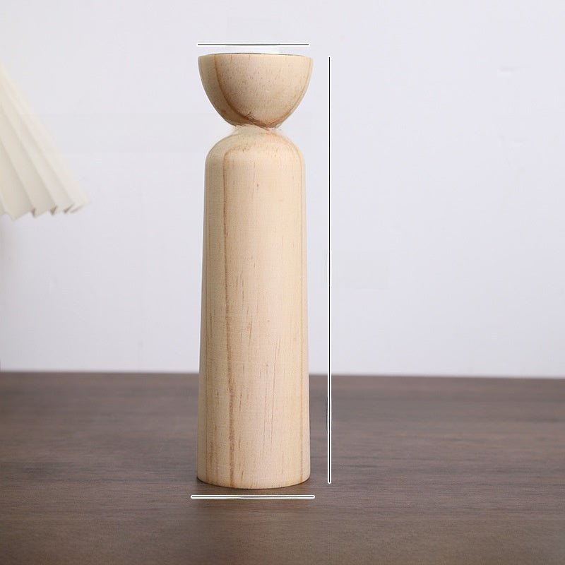 Nordic Wood Candle Holder, wooden decor — view 8
