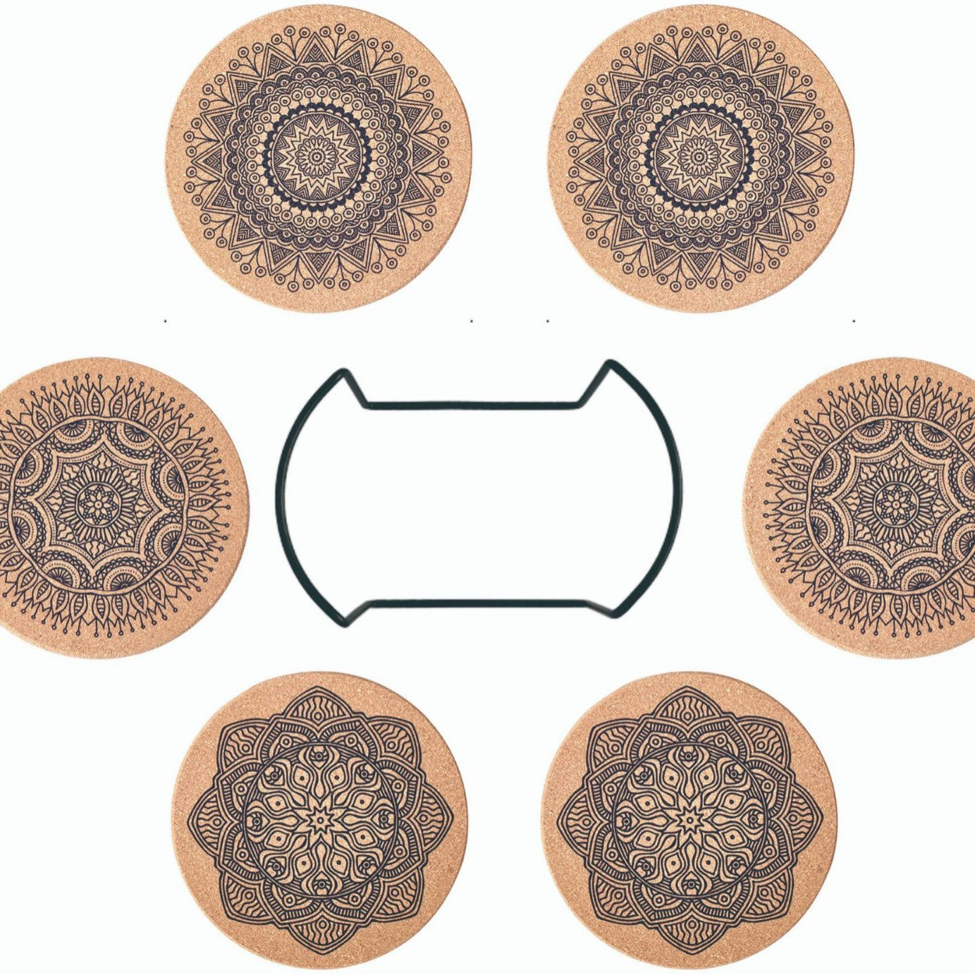 Mandala Cork Coaster Set — view 16