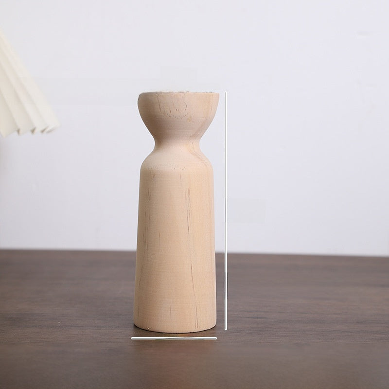 Nordic Wood Candle Holder, wooden decor — view 7