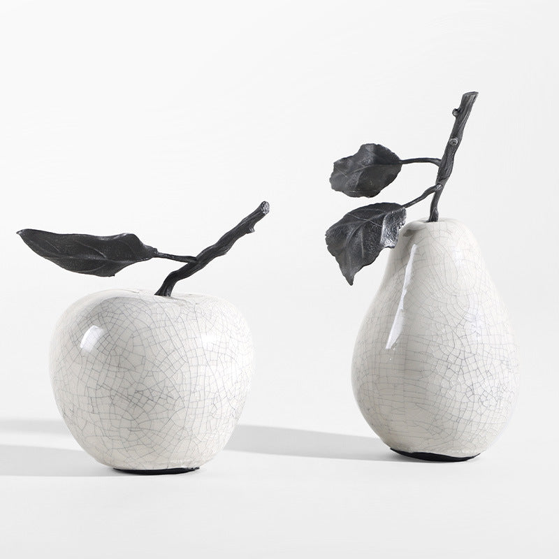 Marble-Effect Apple & Pear Sculpture — view 7