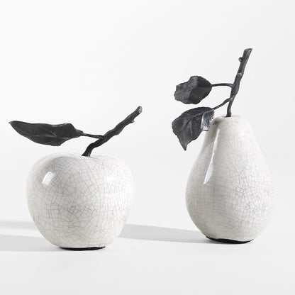 Marble-Effect Apple & Pear Sculpture — view 7