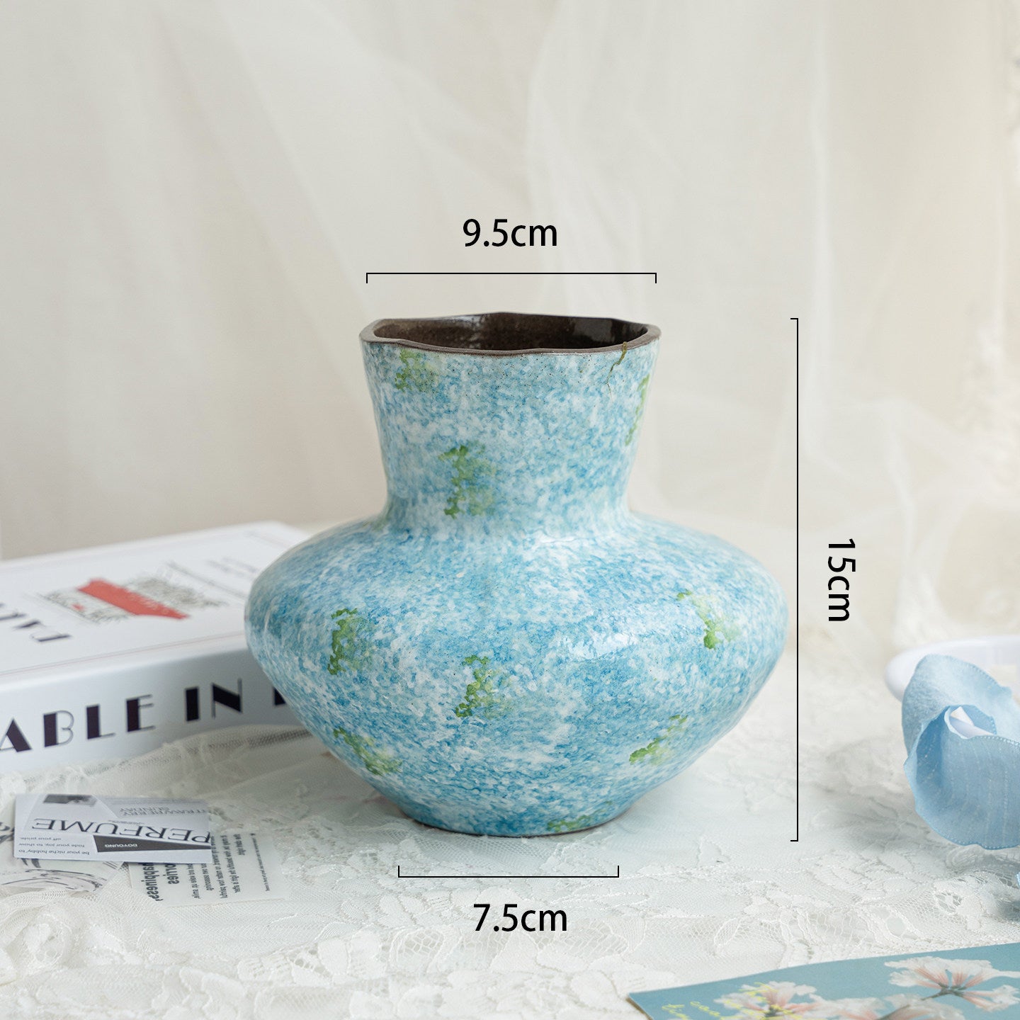 French Retro Ceramic Vase, vintage-style vase — view 9