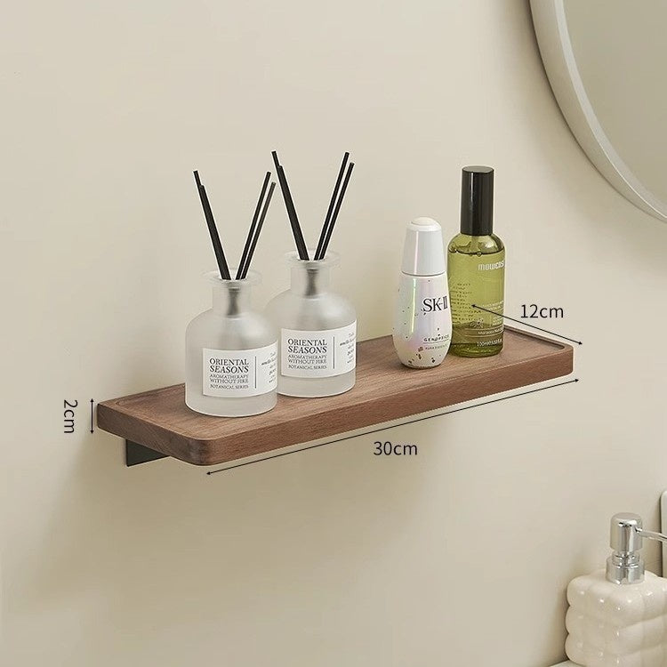 No-Drill Shower Shelf, Walnut Finish — view 6