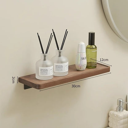 No-Drill Shower Shelf, Walnut Finish — view 6