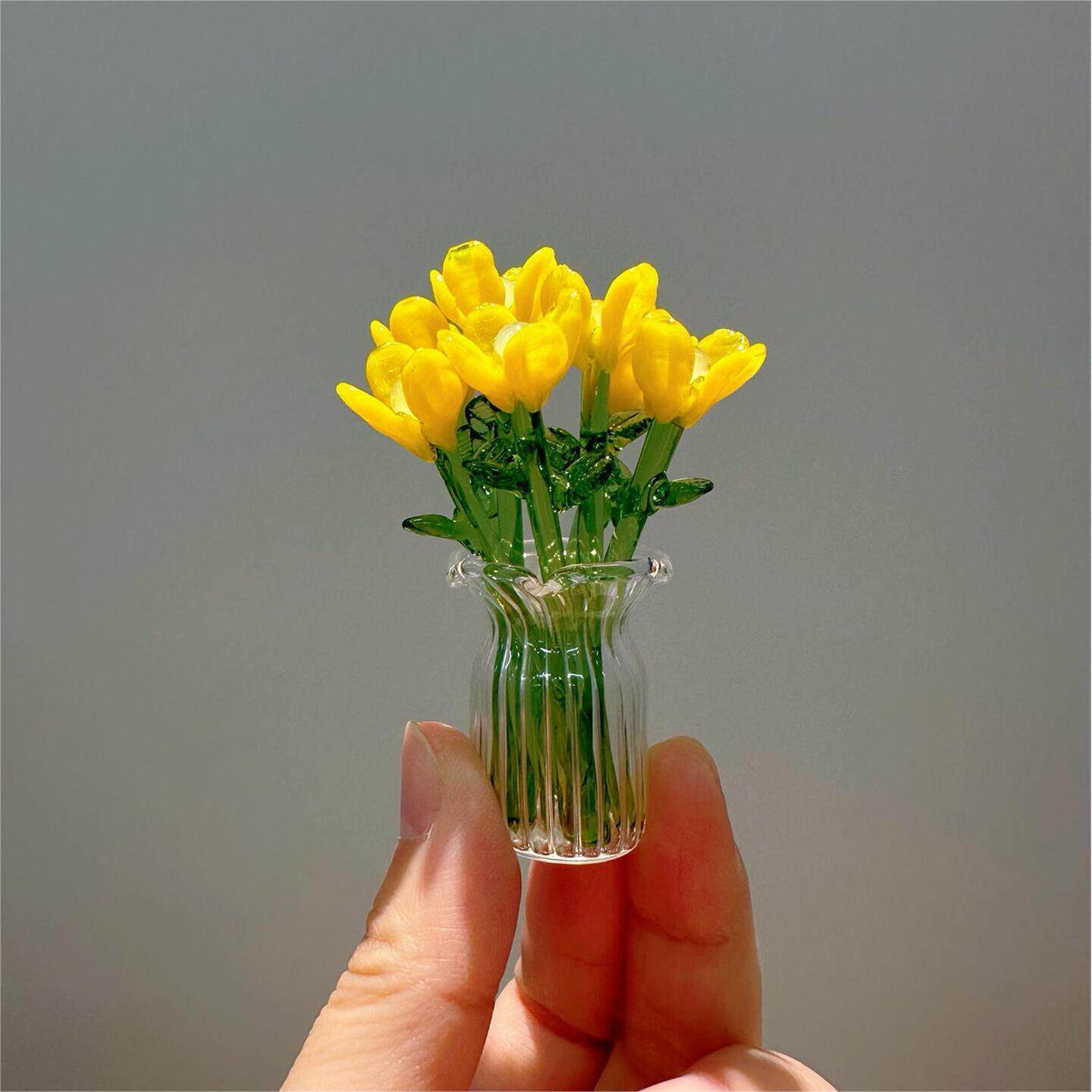 Handmade Glass Bouquet & Vase, glass decor — view 8