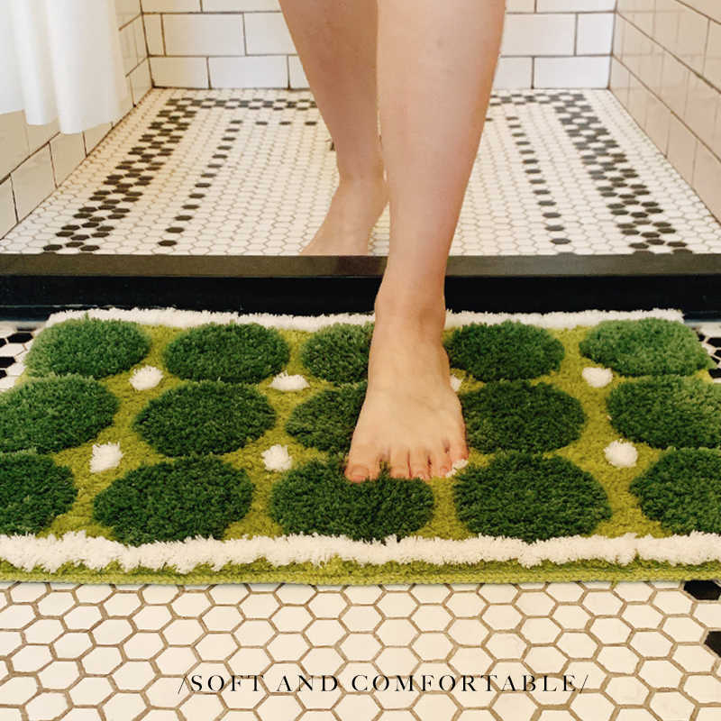 Moss Green Plush Non-Slip Rug — view 6