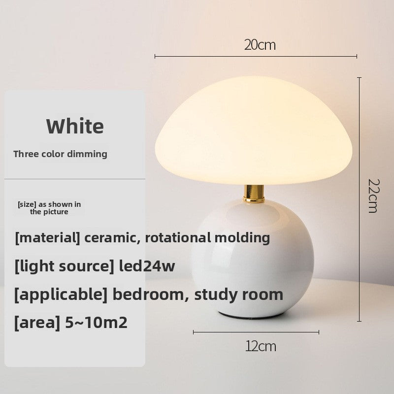 Mushroom Shape LED Table Lamp with Dimming Function, ceramic mushroom LED lamp — view 6