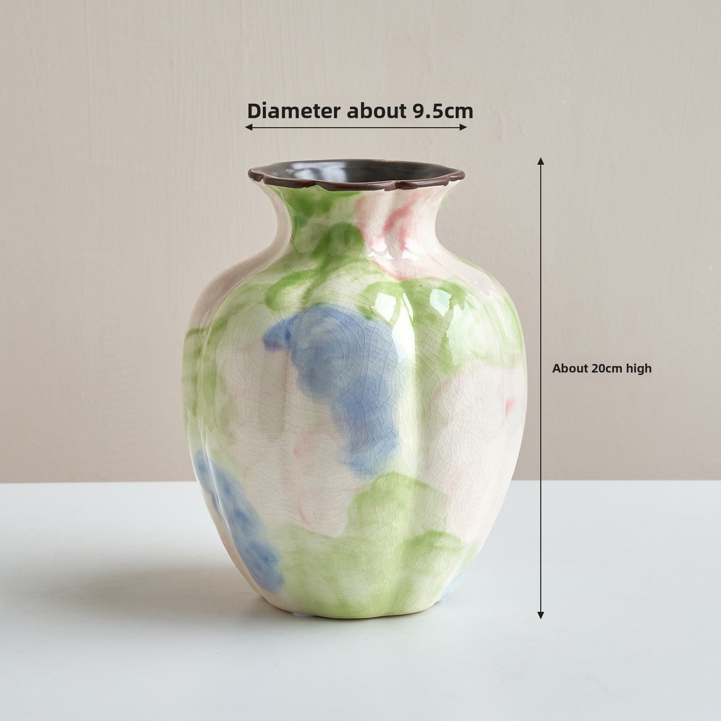 Gradient Artisan Ceramic Vase, artisan vase — view 7