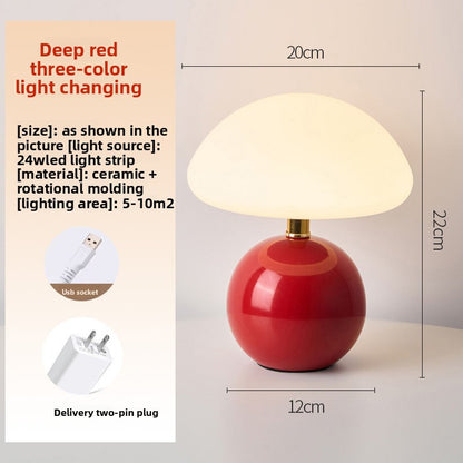 Mushroom Shape LED Table Lamp with Dimming Function, ceramic mushroom LED lamp — view 14